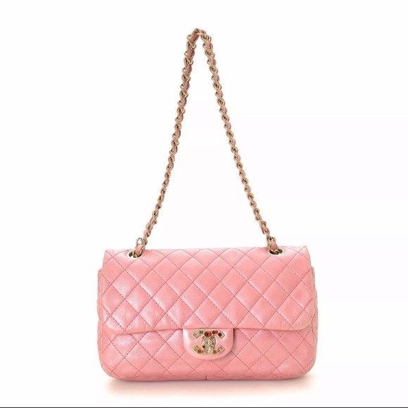 Chanel Bag in Iridescent Pink Leather w/Jewels - Picture 3 of 12